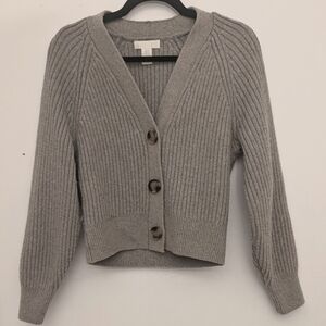 H&M Beige Rib-knit cardigan
